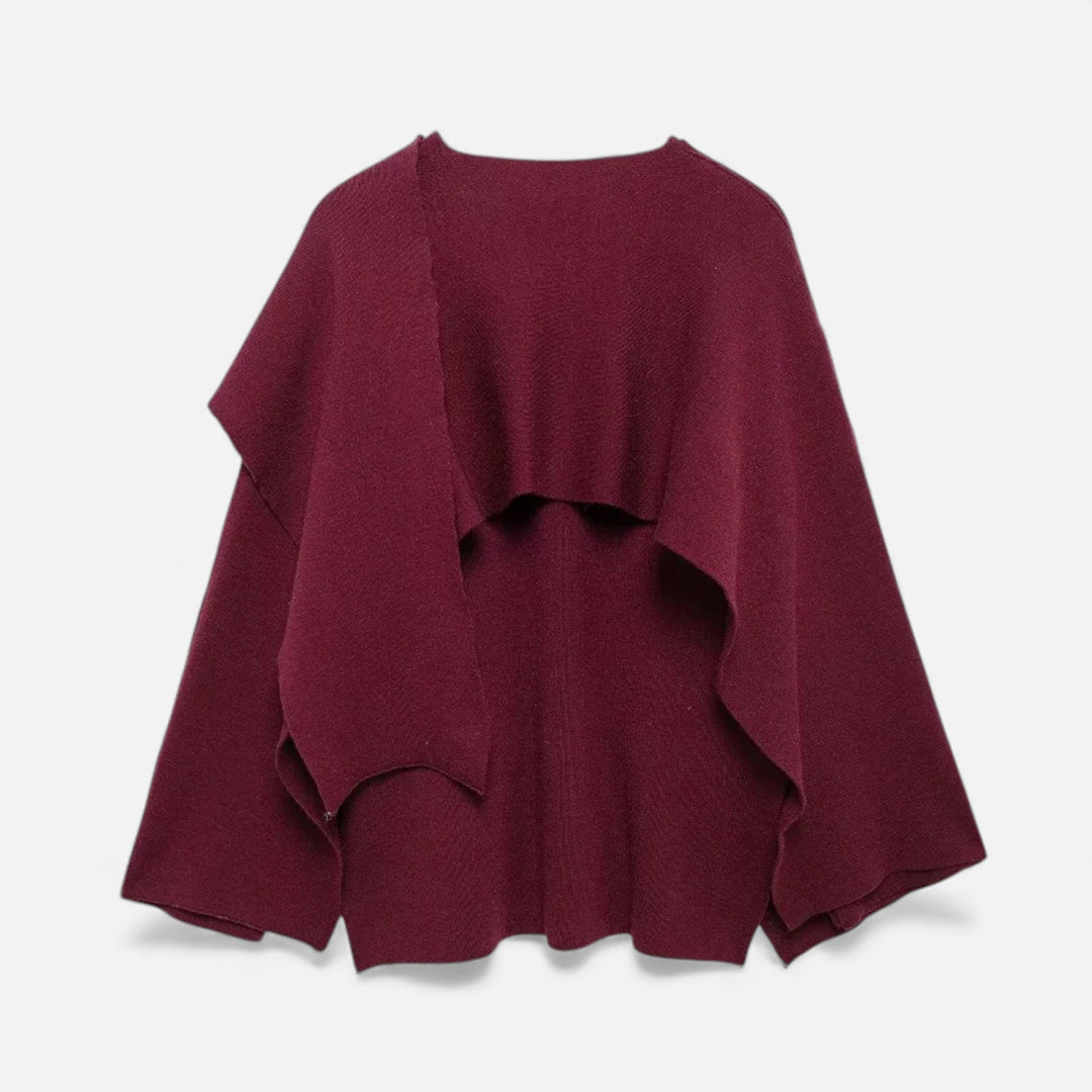Maison Dresson | Women’s Elegant Wool-Feel Poncho Cardigan