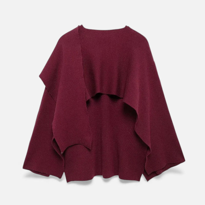 Maison Dresson | Women’s Elegant Wool-Feel Poncho Cardigan