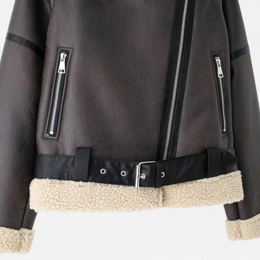 Maison Dresson | Women’s Autumn Belted Leather Jacket