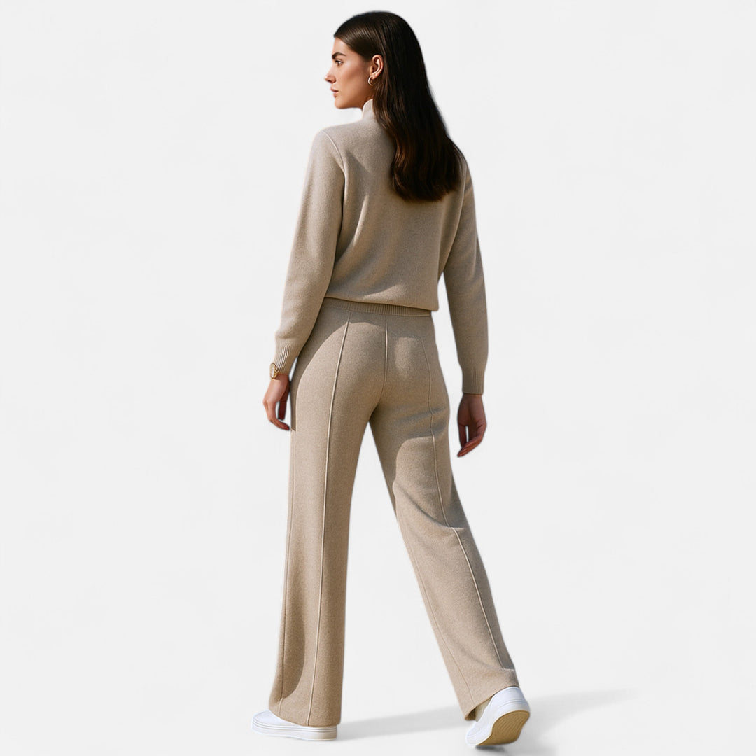 Maison Dresson | Women’s Pure Wool Wide-Leg Knit Trousers