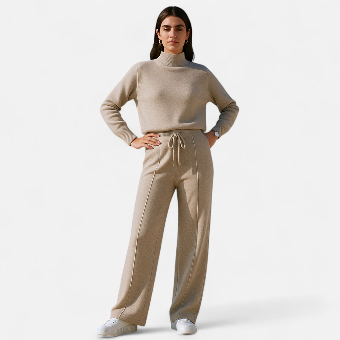 Maison Dresson | Women’s Pure Wool Wide-Leg Knit Trousers