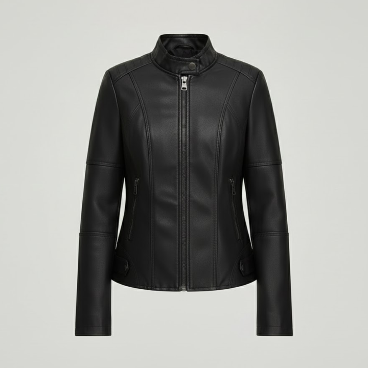 Women's Faux-Leather Zip Jacket