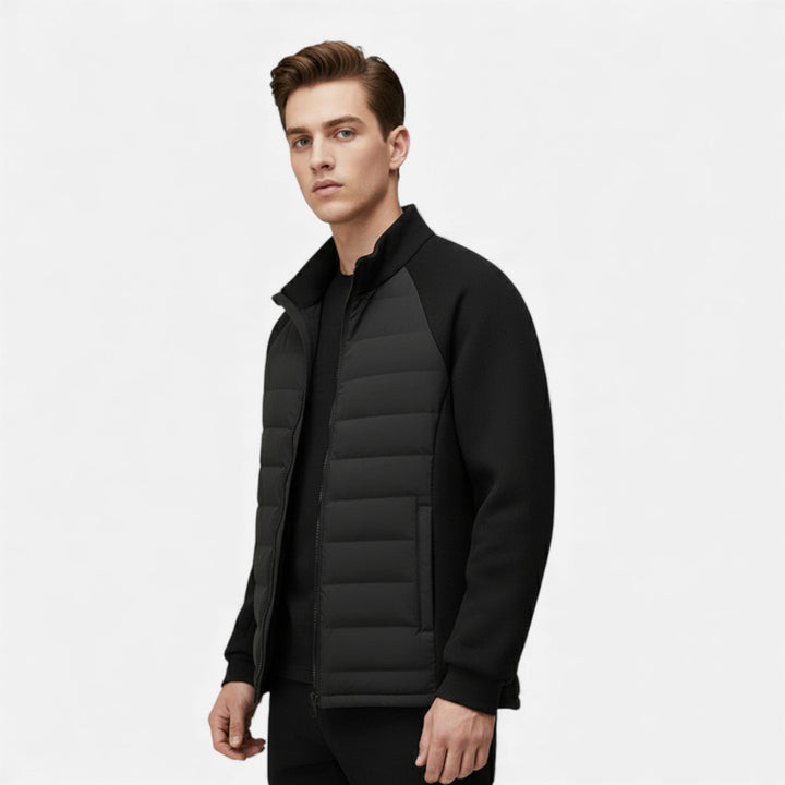 Maison Dresson Men's Quilted Down Jacket with Stand-Up Collar – Cozy Warmth, Modern Fit