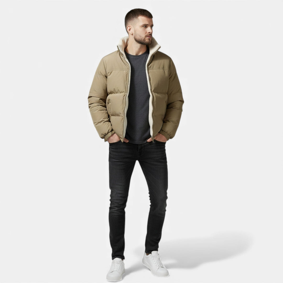 Maison Dresson Men’s Plush-Lined Minimal Winter Puffer Jacket — Effortless Style, Cozy Warmth