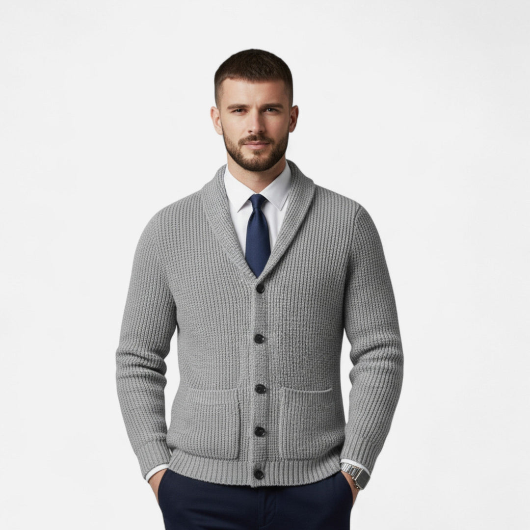 Maison Dresson | Men’s Button-Up Premium Wool Cardigan – Classic Slim Fit Style