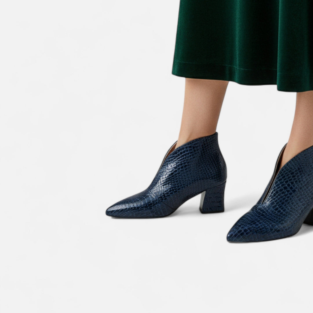 Maison Dresson | Women’s Patent Leather V-Cut Ankle Boots