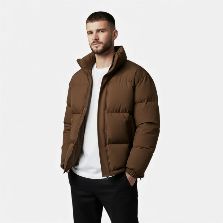 Maison Dresson Unisex Cotton Puffer Jacket with Stand-Up Collar