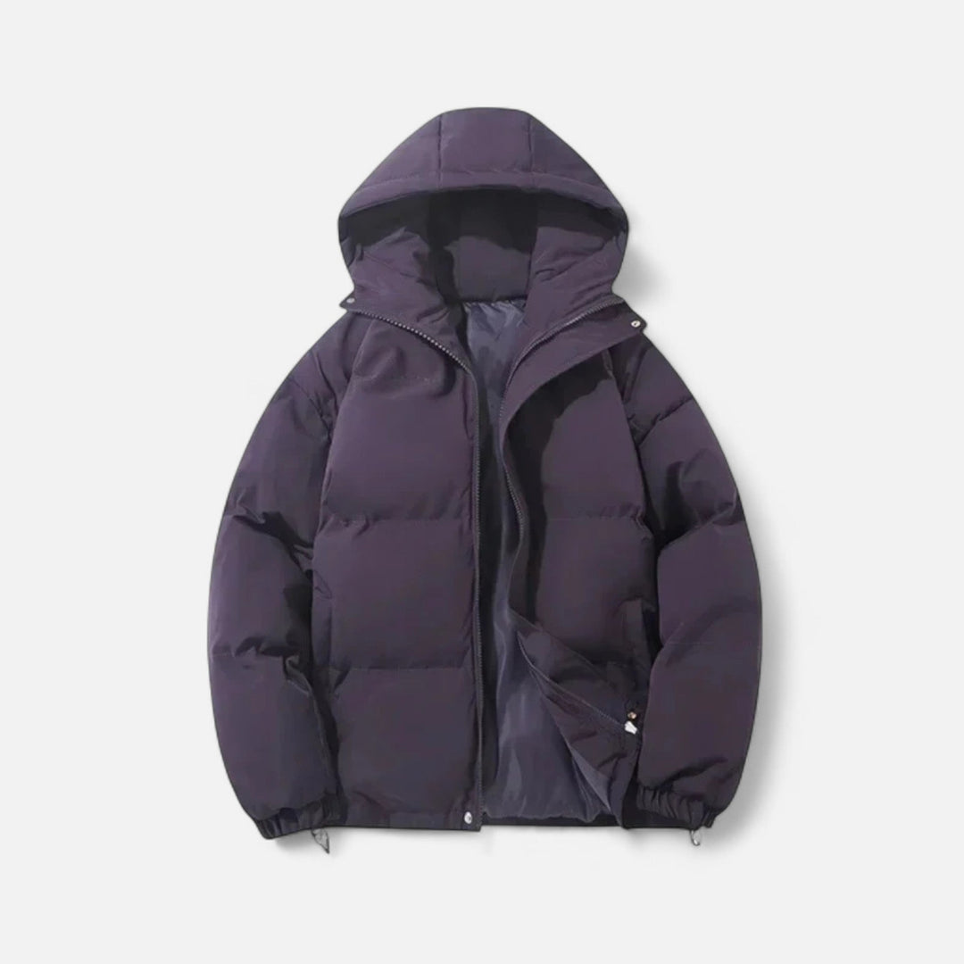 Veroux Mode | Men’s Puffer Jacket – Hooded Cotton Winter Elegance