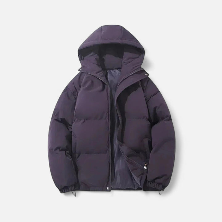Veroux Mode | Men’s Puffer Jacket – Hooded Cotton Winter Elegance