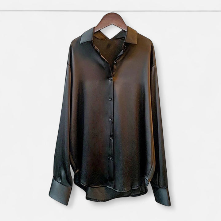 Maison Dresson | Women’s Silk Satin Blouse – Autumn Poise Edition