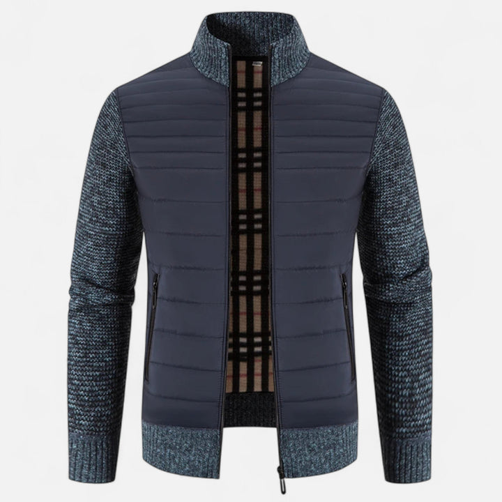 Maison Dresson Men's Fleece Patchwork Jacket with Stand Collar