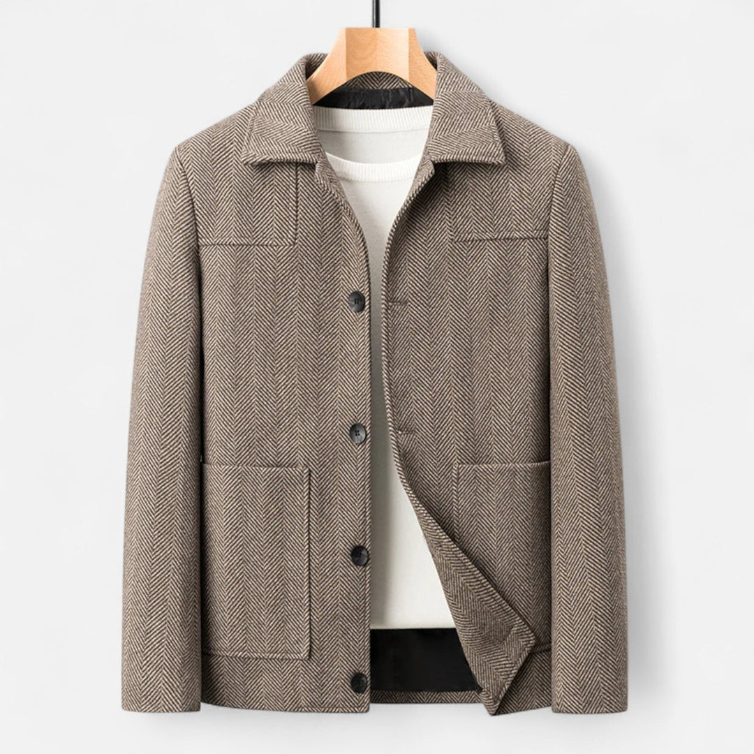 Maison Dresson Men's Wool-Blend Jacket – Sleek Business Lapel, Timeless Elegance