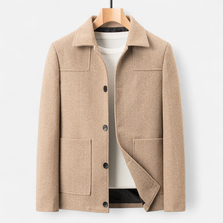 Maison Dresson Men's Wool-Blend Jacket – Sleek Business Lapel, Timeless Elegance