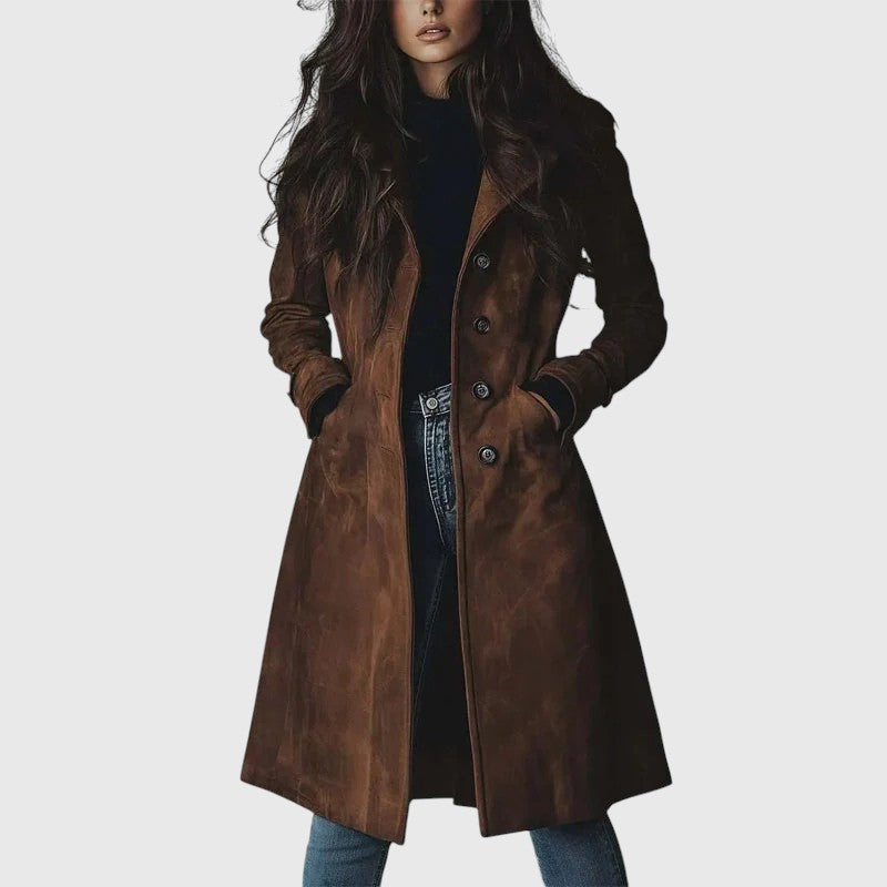 Allison | Long Suede-Style Coat