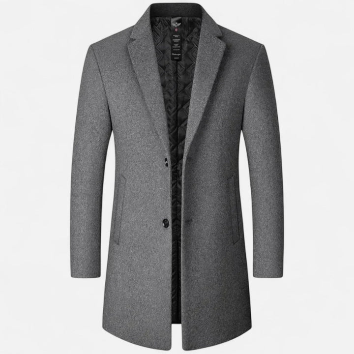 Veroux Mode | Men’s Wool Overcoat – Classic Tailored Elegance