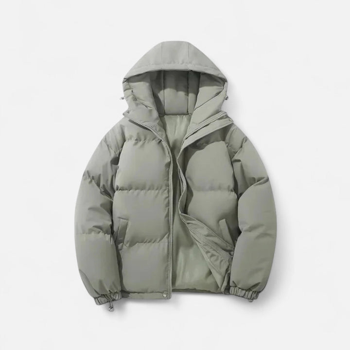 Veroux Mode | Men’s Puffer Jacket – Hooded Cotton Winter Elegance