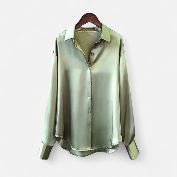 Maison Dresson | Women’s Silk Satin Blouse – Autumn Poise Edition