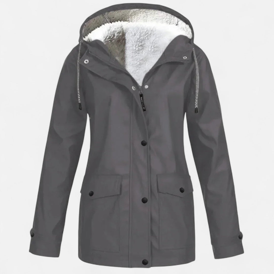 Maison Dresson | Women’s Hooded Ski Coat in Plush Velvet Windproof