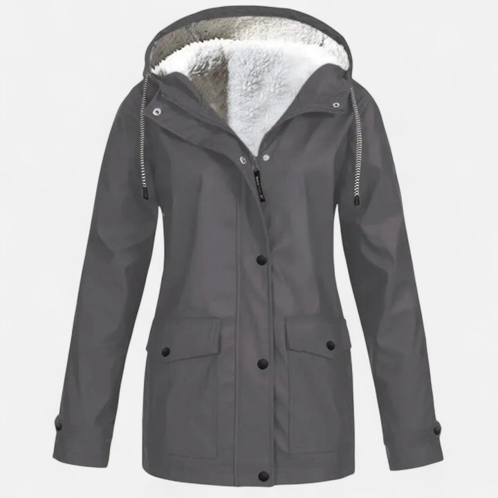 Maison Dresson | Women’s Hooded Ski Coat in Plush Velvet Windproof