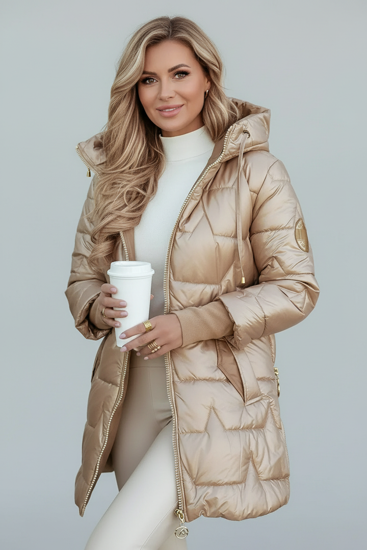 Hannah | Long Quilted Hooded Coat