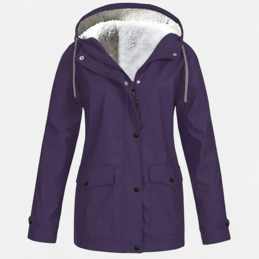 Maison Dresson | Women’s Hooded Ski Coat in Plush Velvet Windproof