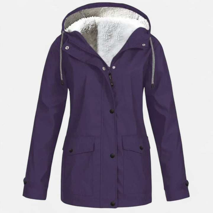 Maison Dresson | Women’s Hooded Ski Coat in Plush Velvet Windproof
