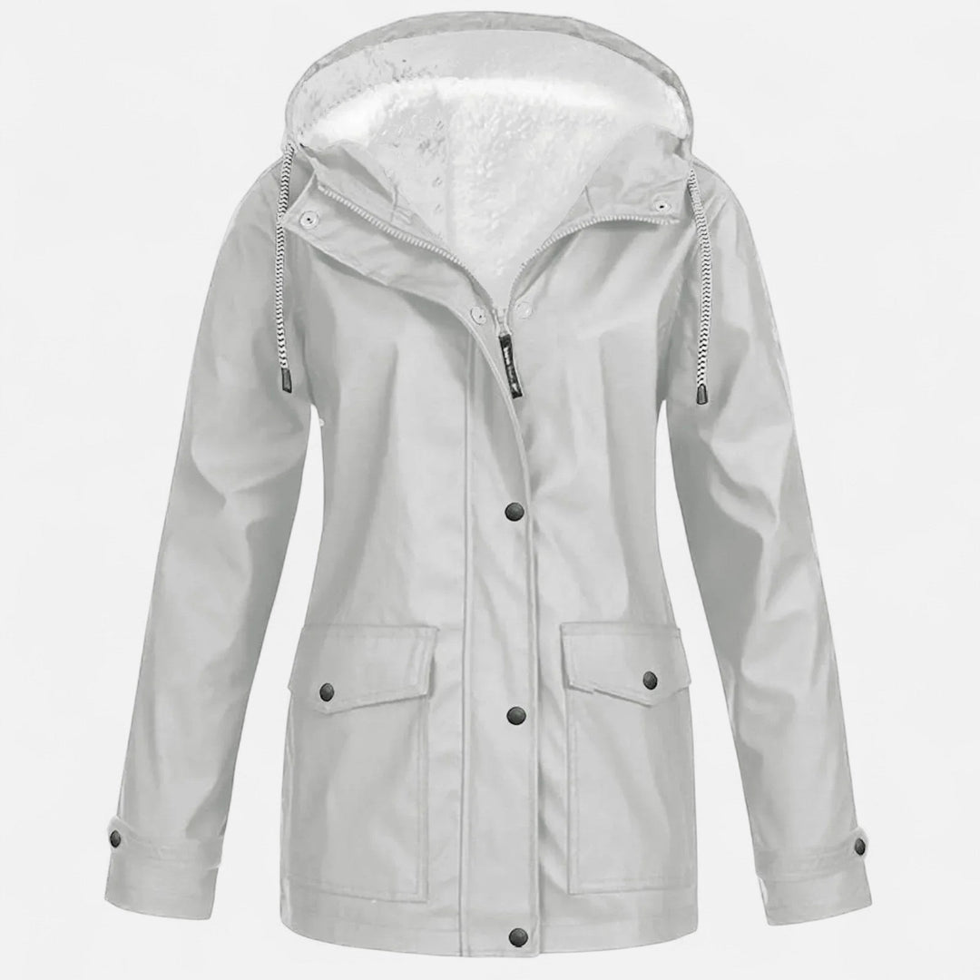 Maison Dresson | Women’s Hooded Ski Coat in Plush Velvet Windproof