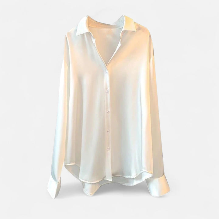 Maison Dresson | Women’s Silk Satin Blouse – Autumn Poise Edition